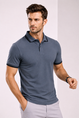 Men’s Classic Polo Shirt - Steel Blue