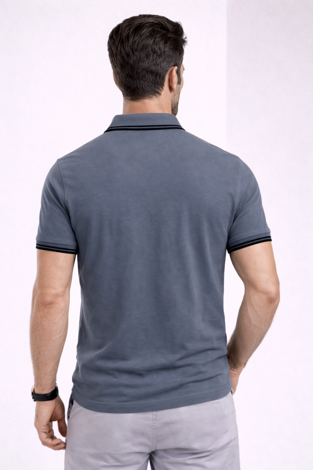 Men’s Classic Polo Shirt - Steel Blue